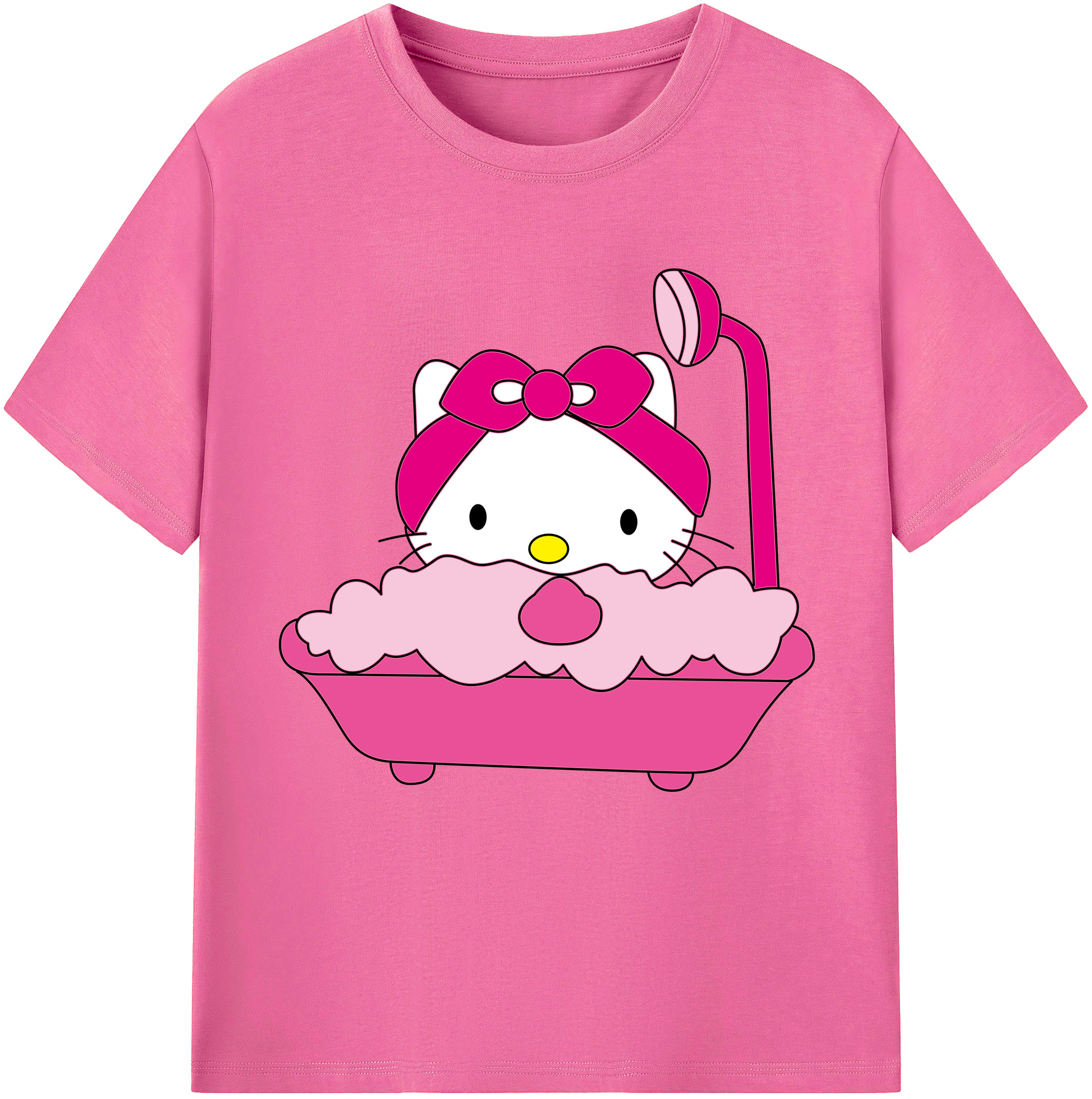 （画像用） Hello Kitty ハローキティ レディースカジュアルプリントTシャツ（綿100％）